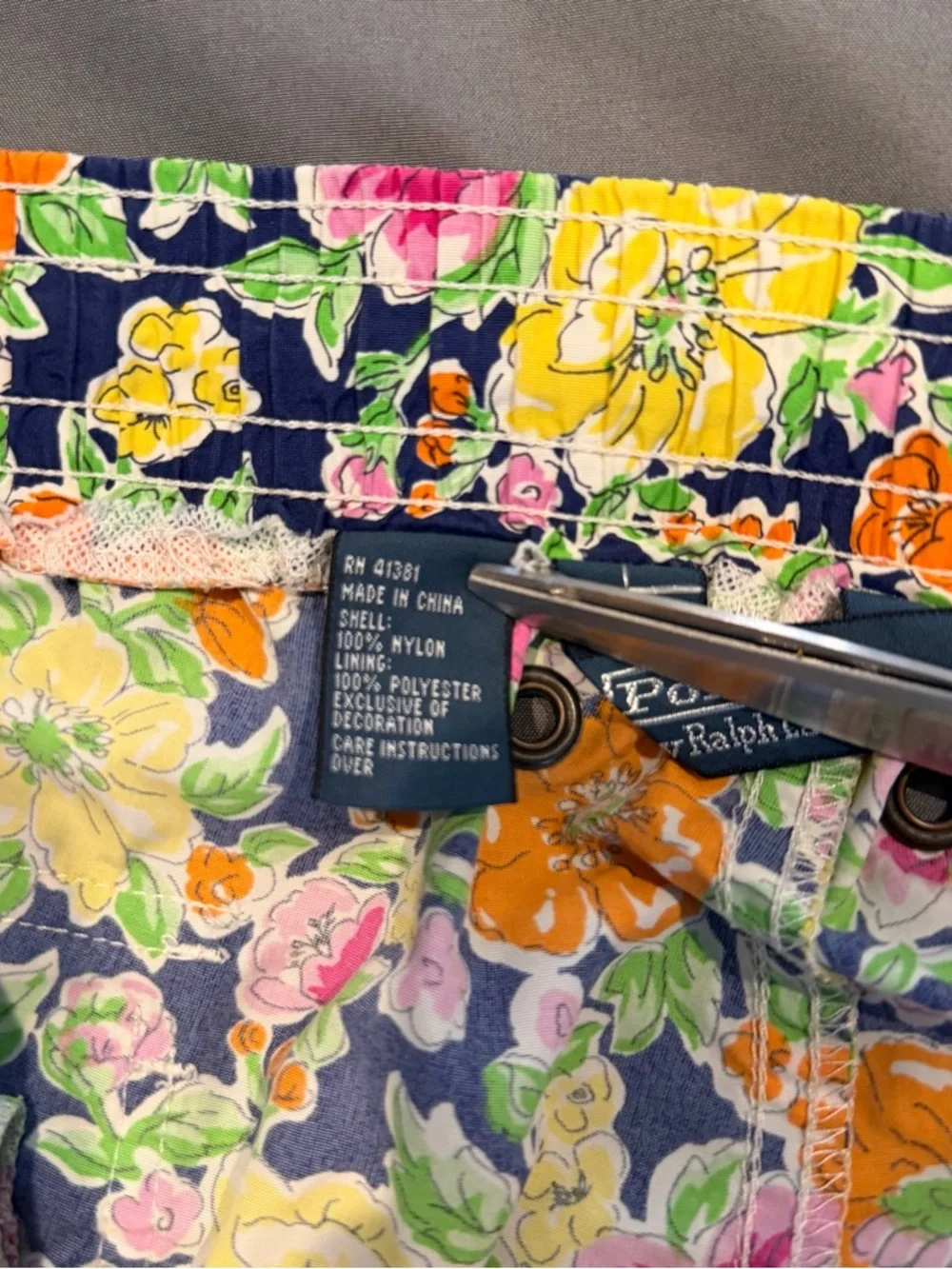 Vintage Polo Ralph Lauren‎ Swim Trunks Shorts Mens Medium Floral Flowers Loud - Picture 4 of 6